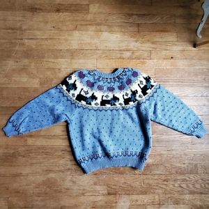 Northern Isles Hand Embroidered Scottie Dog Vtg Vintage Sweater Size Small